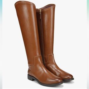 Franco Sarto Cognac Marlisa Women's Zipper Knee High Riding Boots Size 10